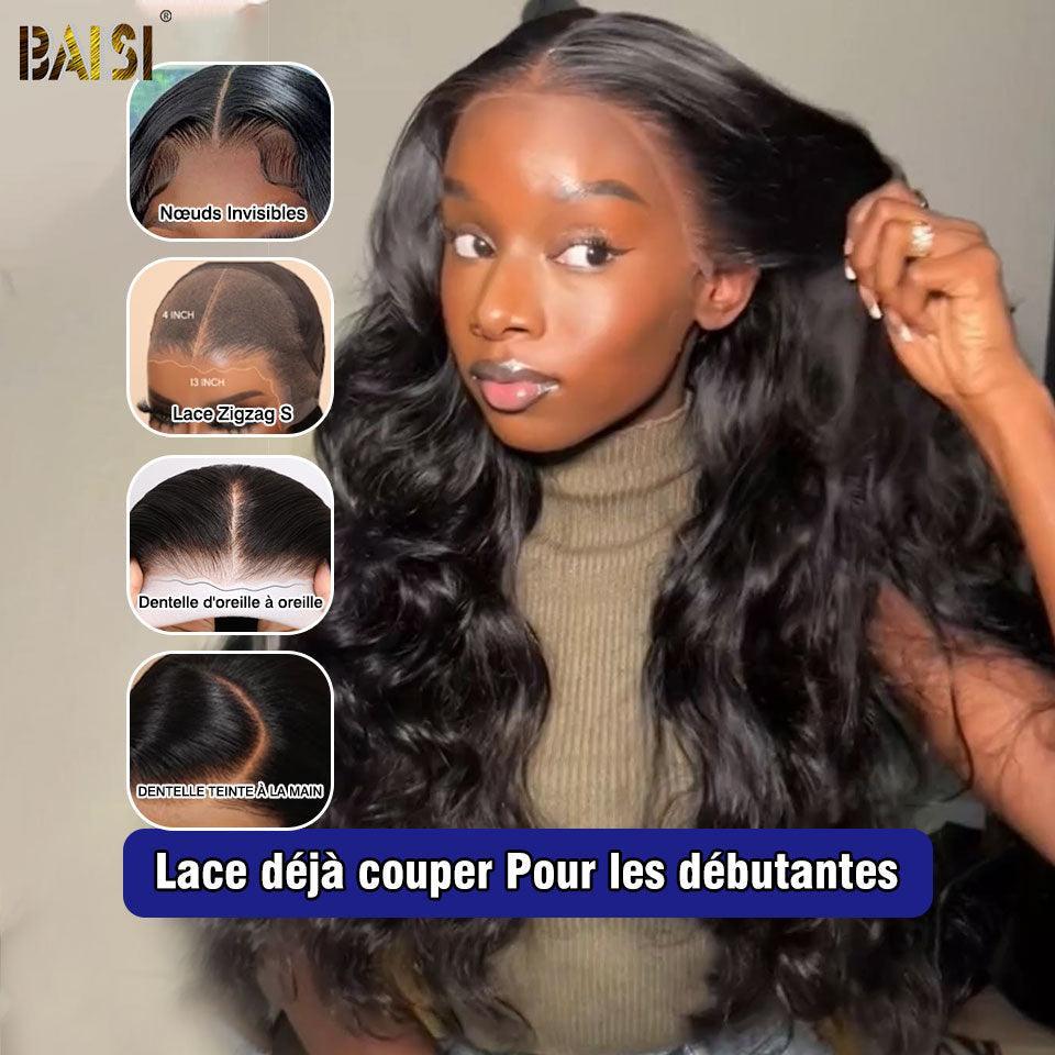 BAISI 13X4 Perruque Body wave Pré-plucked lace invisible frontale pré-épillées résultat impeccable 100% vrais cheveux humains 4C