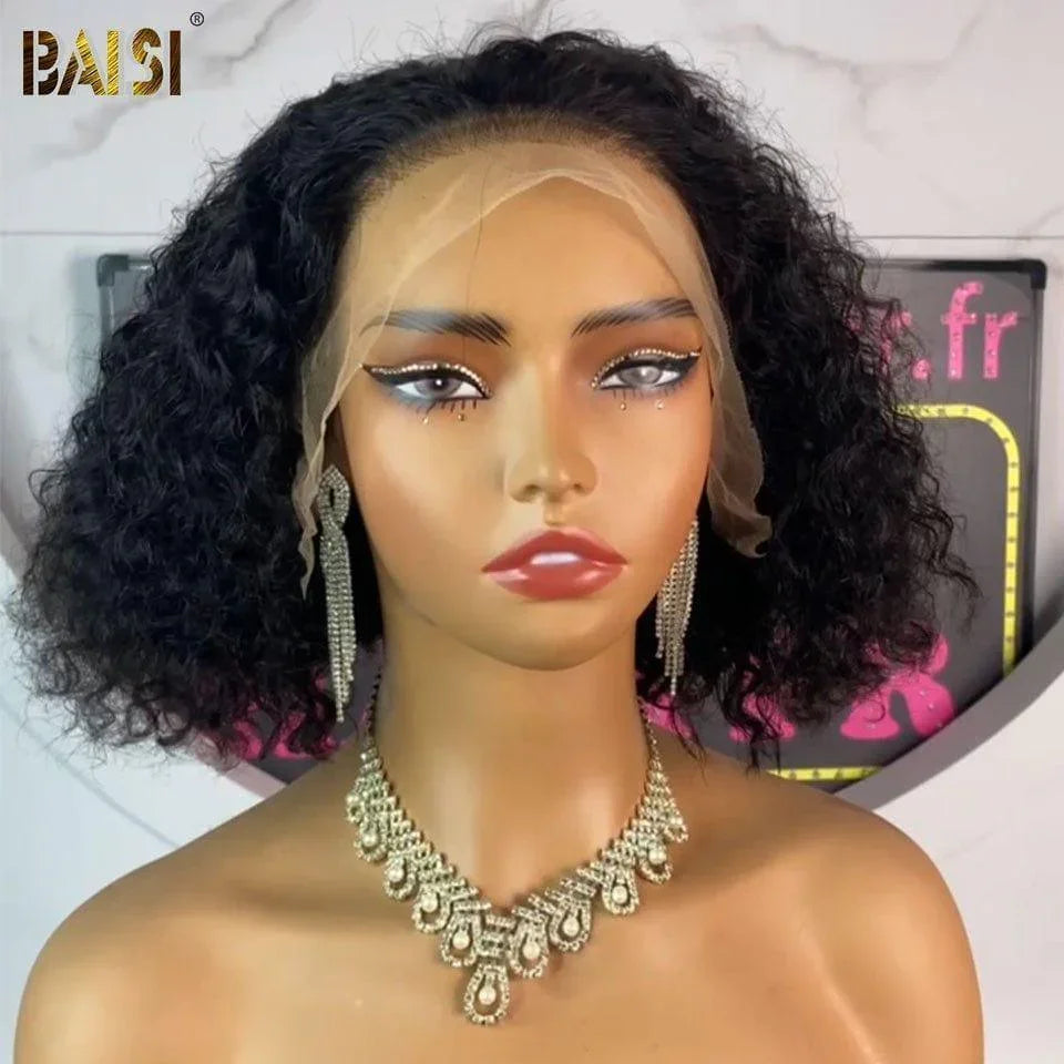 BAISI Parrucca frontale 13x4 Bob riccio in 100% veri capelli umani 8 pollici 99€ o 148€ 13X4 pizzo 16 pollici 300% alta densità personalizzata