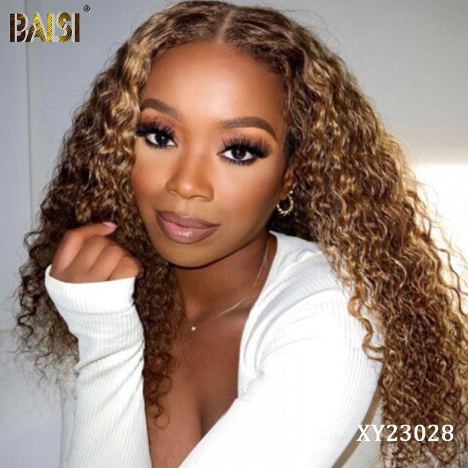 BAISI 13x4 Lace Frontal Curly Wig in color P4/30# in 100% Human Hair XY23028