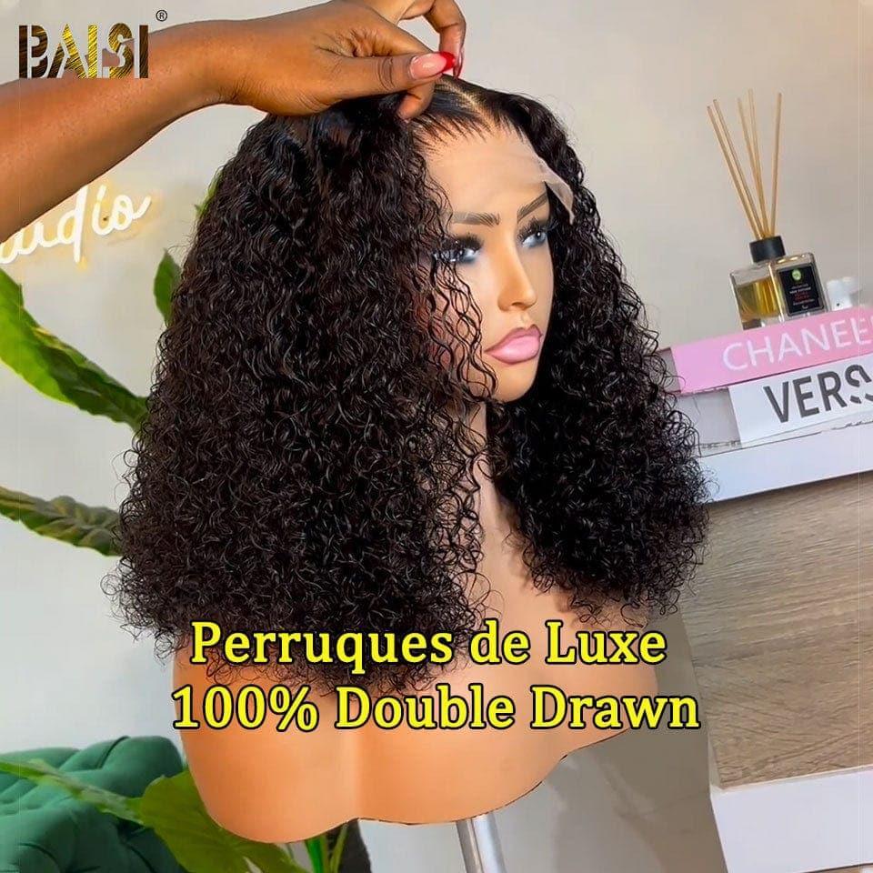 BAISI 13X4 Perruques de Luxe Curly A1 Fabriquées par les cheveux double drawn mèches vièges volume 250% densité  plus de 20 ans d' utilisations