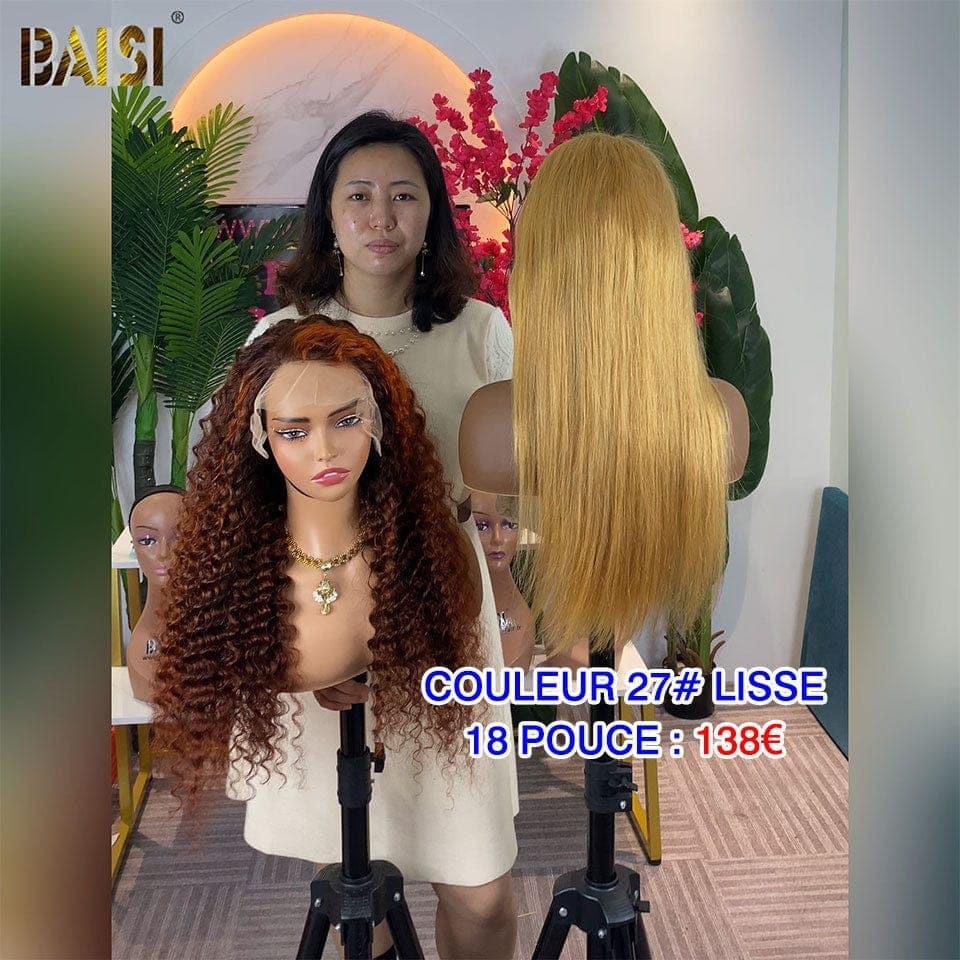 BAISI Acquista minimo 2 parrucche al prezzo di fabbrica fornitore 1 Liscia 59€ o 1 Mossa 56€ o 13x4 Lace Frontal Parrucca Liscia più Deep Wave colorata in 100% Capelli Umani