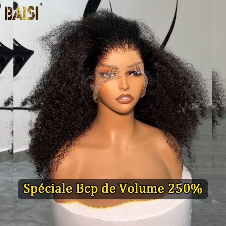BAISI Bouclé Deep Wave 13x4 Vietnam Hair 250% densité  avec frontale Perruque de luxe haute de gamme plus de 20 ans d' utilisations