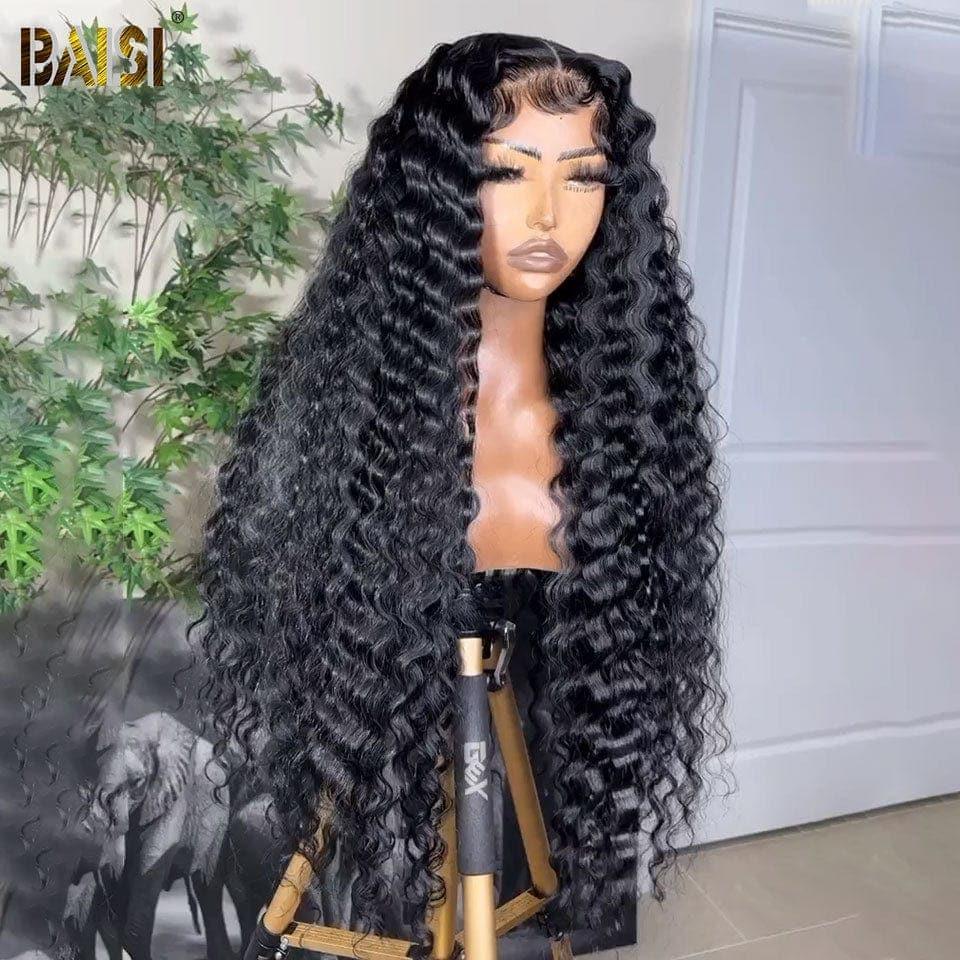 BAISI Bouclé Natural Wave 13x4 Densité 250% avec frontale Perruque de luxe haute de gamme plus de 10 ans d' utilisation