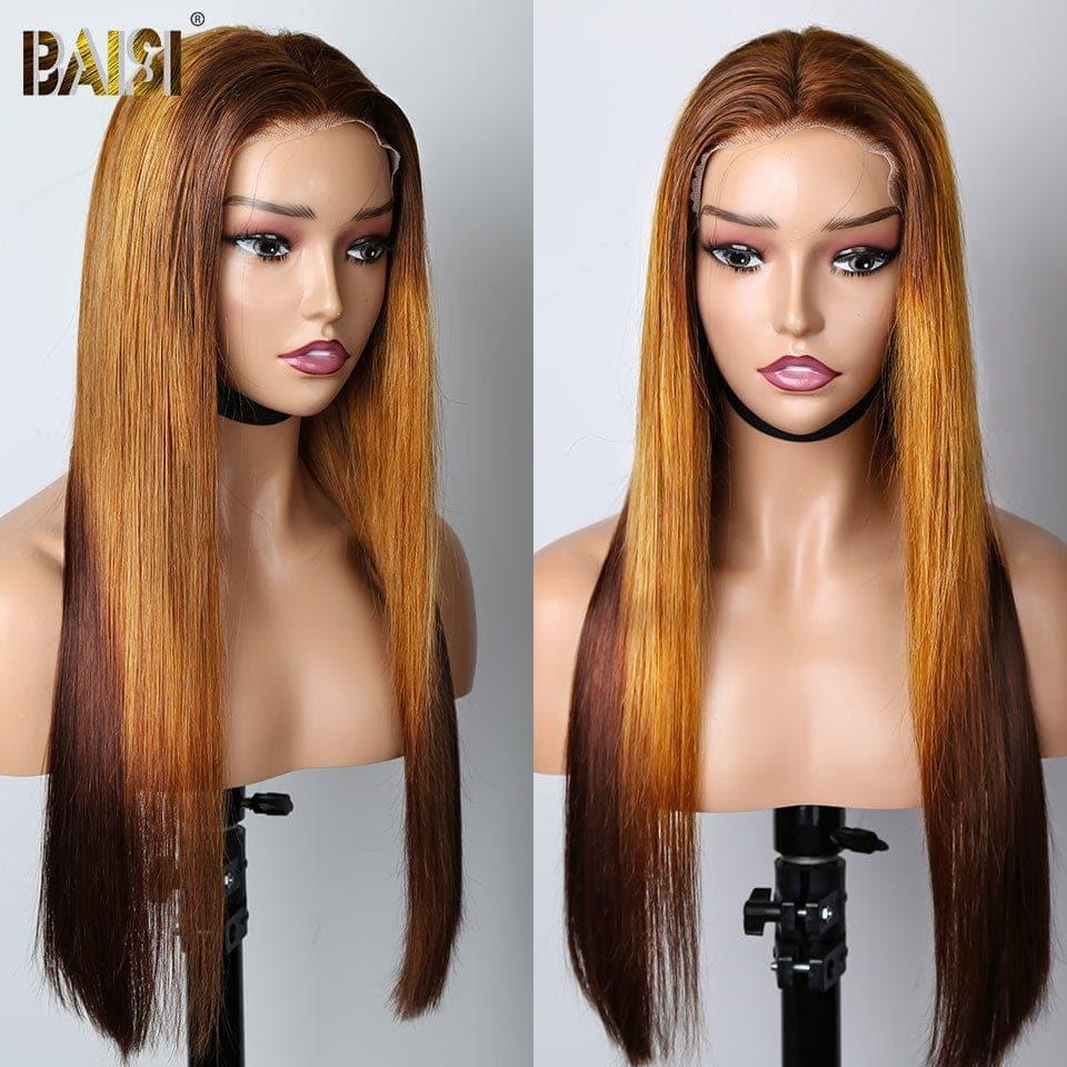 BAISI 13x4 Lace Peruca Lisa 18 Polegadas 156€ em cor #4#30#4 ou 1BT4# em 100% Cabelo Humano