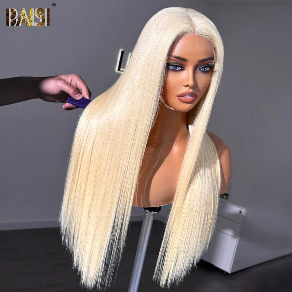 BAISI  13X4 Lace Frontal Perruque Lisse En Couleur Blonde#613 en 100% Cheveux Humains