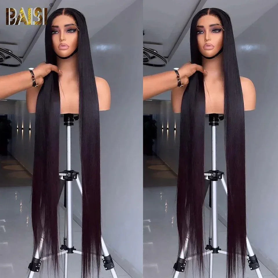 BAISI Acquista almeno 2 parrucche al prezzo di fabbrica fornitore 13X4 frontale parrucca troppo lunga Liscia in 100% capelli umani