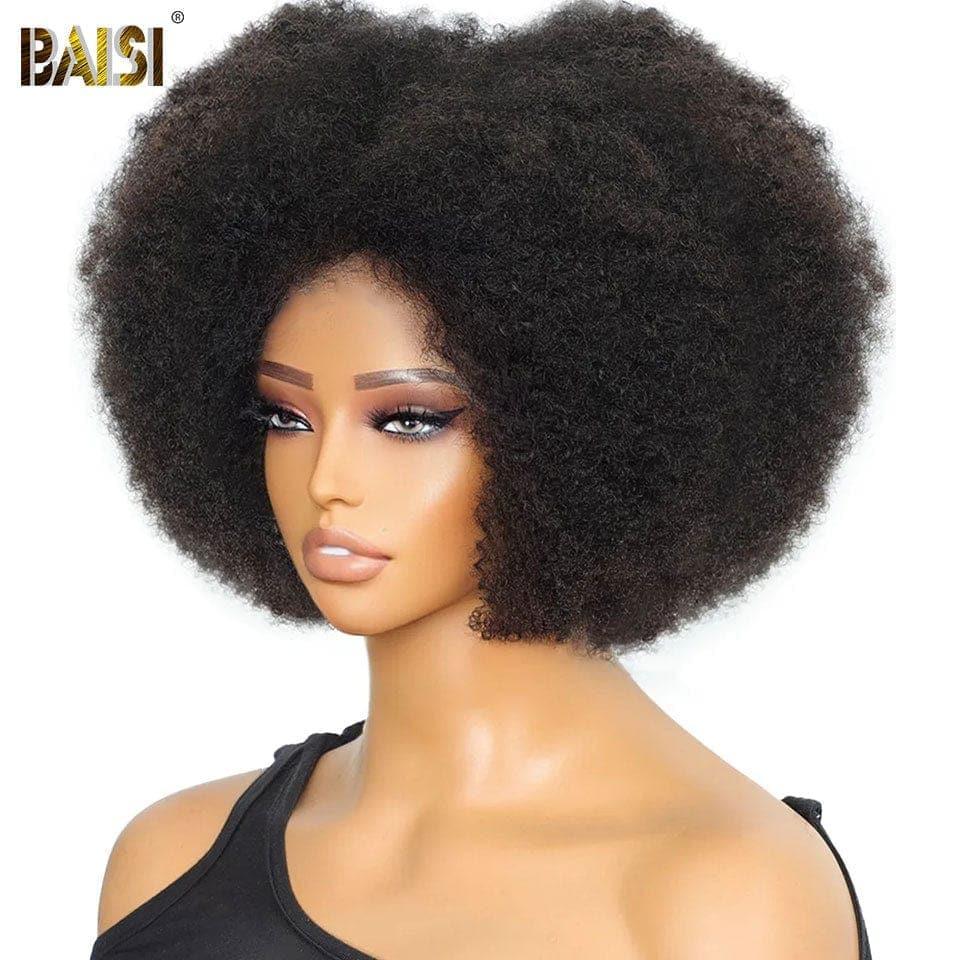 BAISI 13x4 Afro BCP Wig in Colors Pre-Plucked No Glue Needed in 100% Raw Hair Lace Already Cut