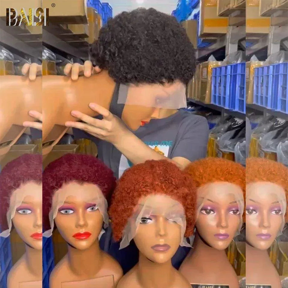 BAISI Pixie avec Frontal 4C hairline PROMO 69€ ou Afro sans solle 49€ en 100% Vrais Cheveux Humains #905