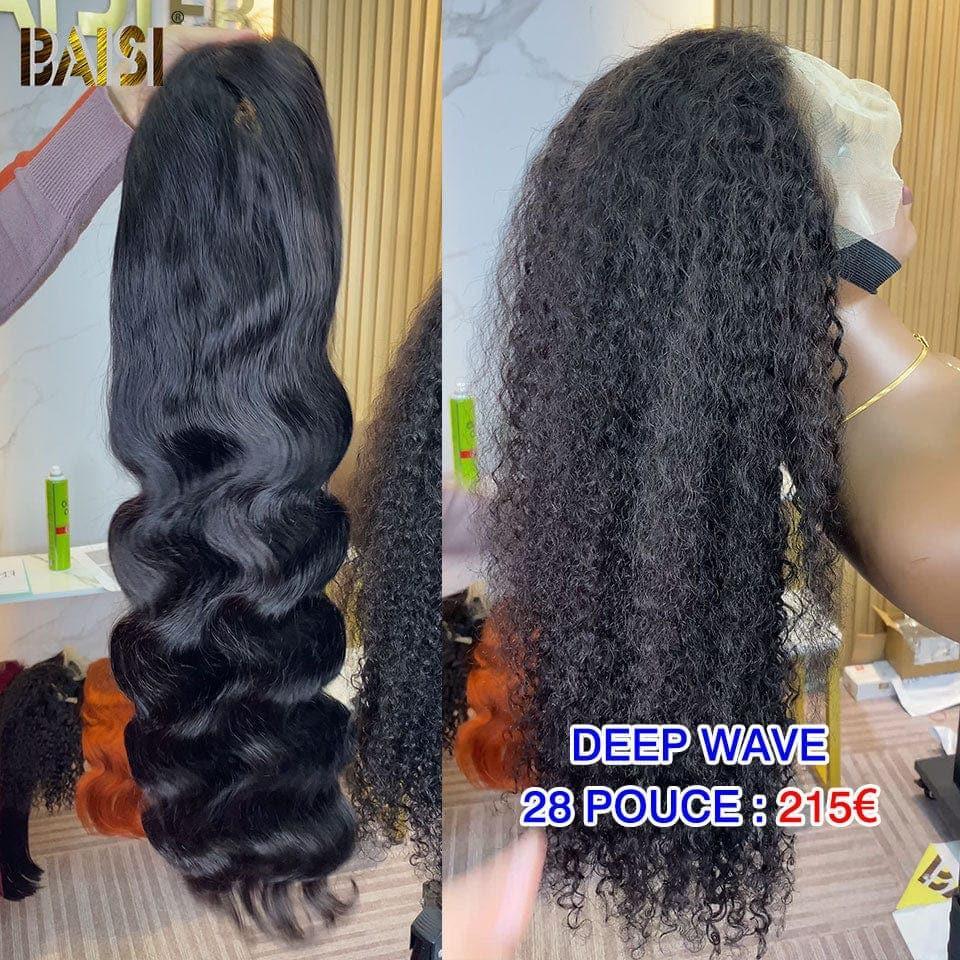BAISI Acquista minimo 2 parrucche al prezzo di fabbrica Fornitore Frontal Parrucca Body Wave e Deep Wave in Nero o Marrone in 100% Capelli Umani