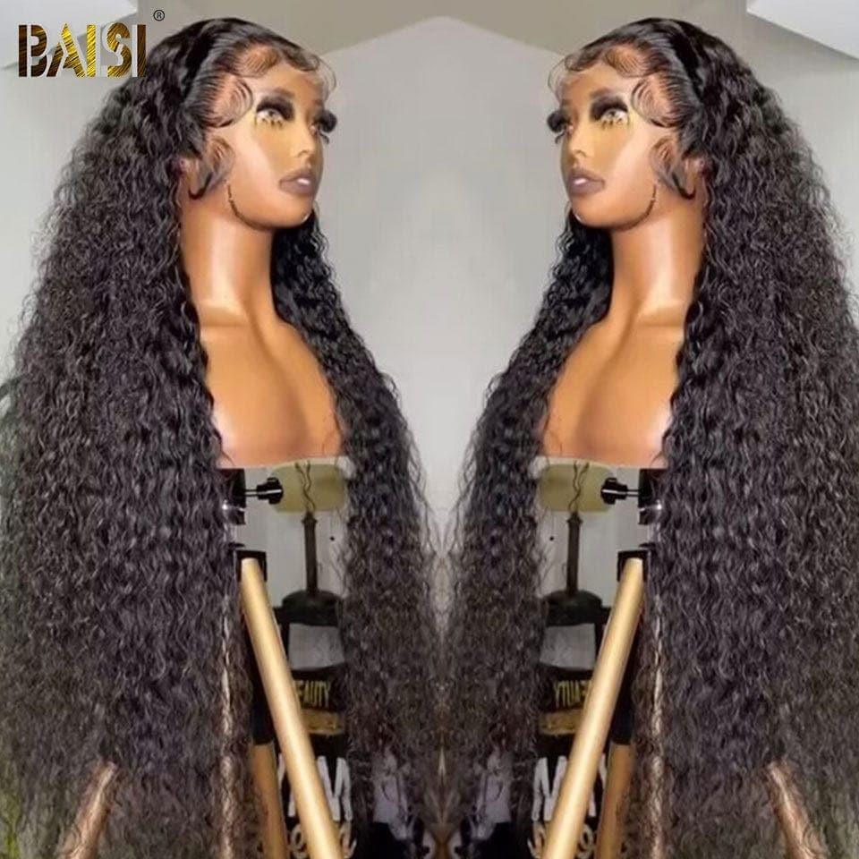BAISI 13X6 parrucca frontale troppo lunga riccia in 100% capelli umani