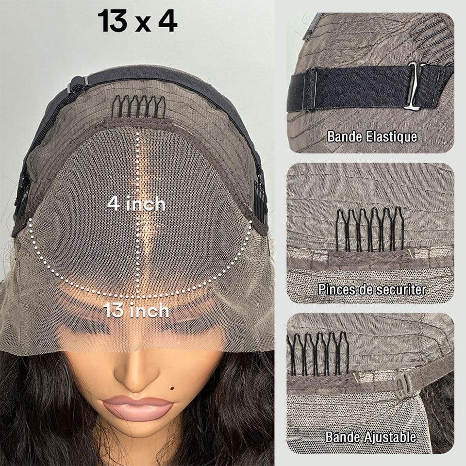 BAISI Pixie sans Colle perruque chioma 48€ ou Frontale 13x4 lace tranparente 8 Pouce lisse Noir naturel 78€ D