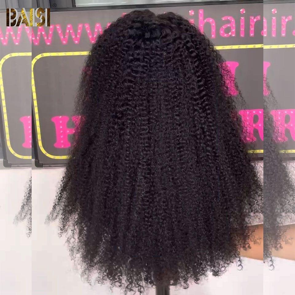 BAISI Perruque Naturelle En Lace Frontal Kinky Curly En 100% Cheveux Humains