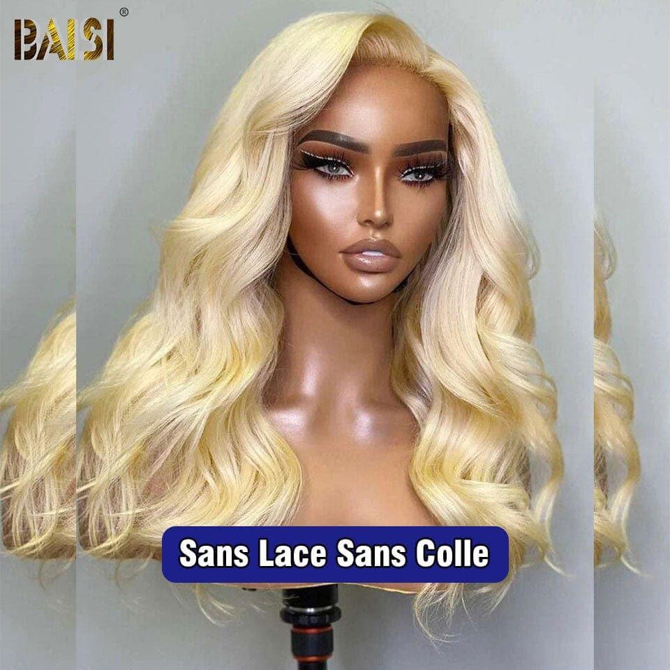 BAISI 13x4 Frontal Body Wave Wig In Blonde #613 Pre-Plucked No Glue Needed in 100% Raw Hair Lace Already Cut