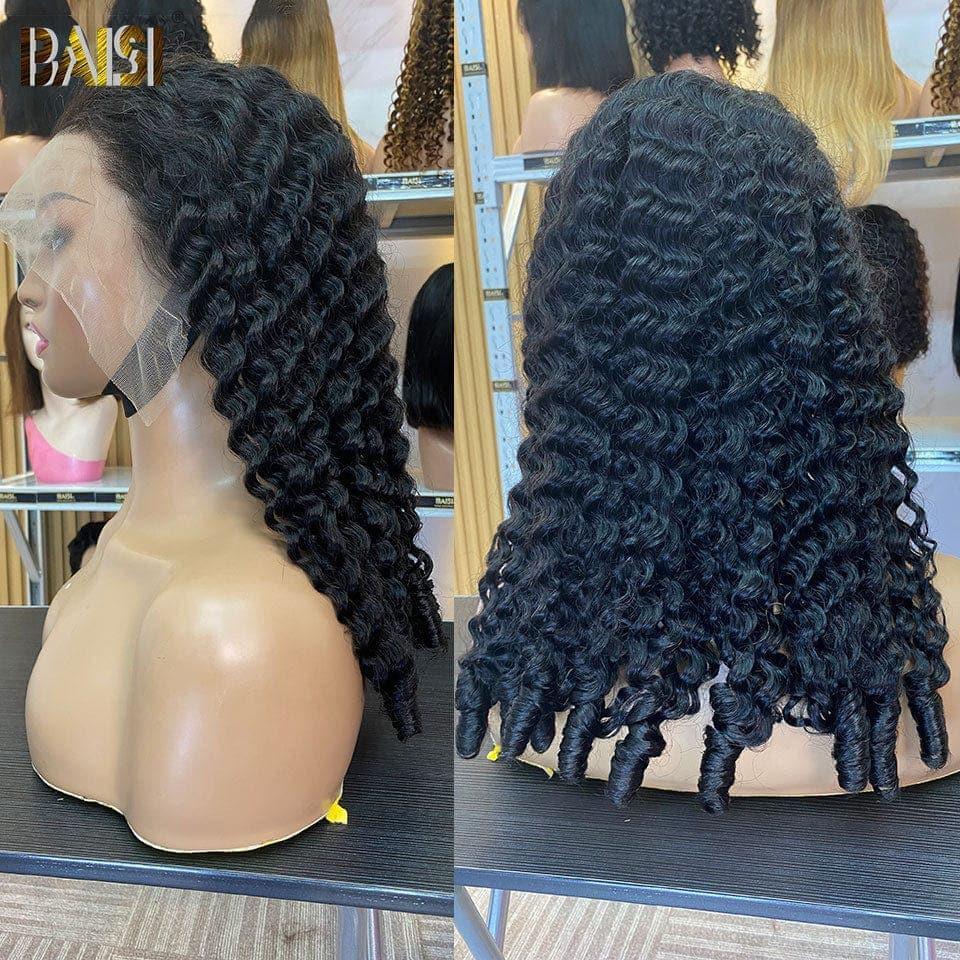 Parrucche BAISI 13X4 Luxury Bouncy Curly A1 Realizzate con doppie ciocche di capelli vergini disegnate volume 250% densità più di 20 anni di utilizzo