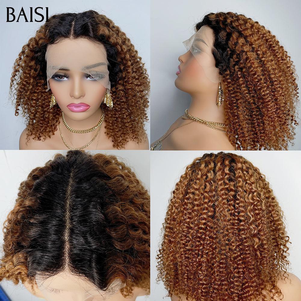 Parrucca BAISI Bob Afro Curl 12 pollici Marrone e nero 1BT30# metà prezzo in capelli umani al 100% MP50