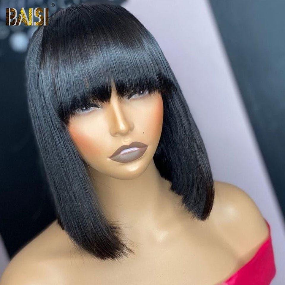 BAISI HAIR FR DE luxe Bob liso com franja mista 4/27# 8 polegadas 79€ ou 2 cortes chineses preto e vermelho 99€ em 100% cabelo humano