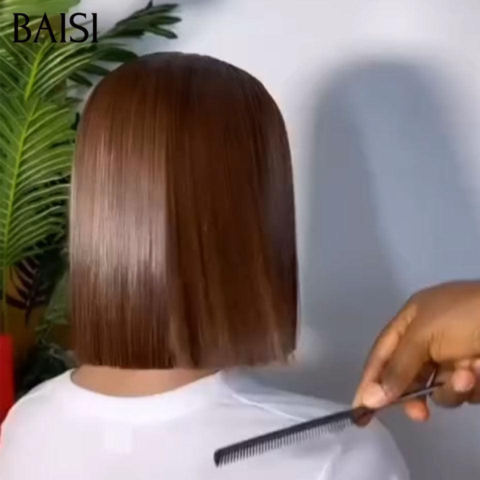 BAISI 3 perruques au choix 199€ 100% vietnam hair ajouter un par un dans le panier prix d'usine fournisseur en France TVA 0€ 48H arrivé 2X6 lace Lisse bob 8 Pouces 9 couleurs différentes  (Pas Besoins De Code)