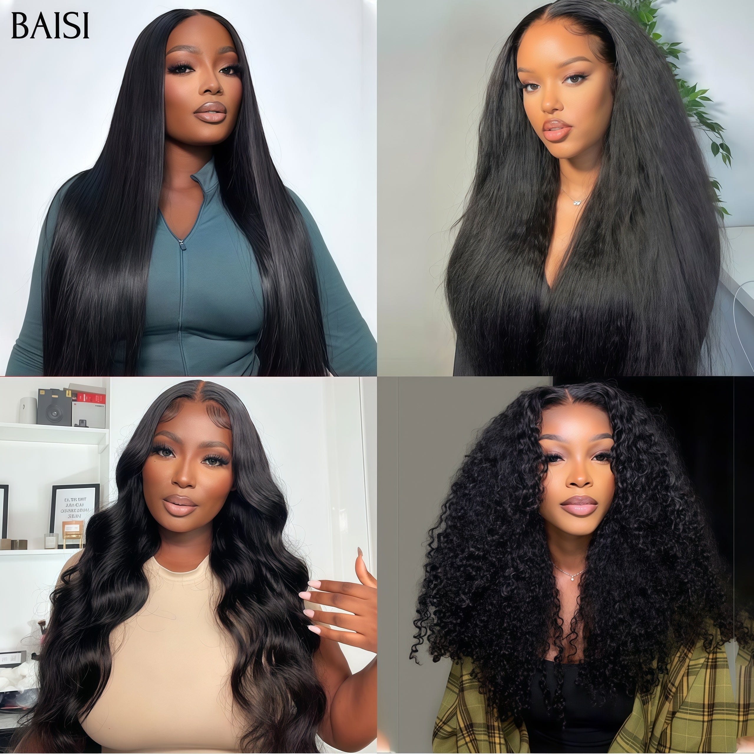 BAISI HAIR FR Peruca 4X4 lace closure Venda por grosso Desconto adicional pelo preço de fábrica 4 perucas 24 polegadas 400€