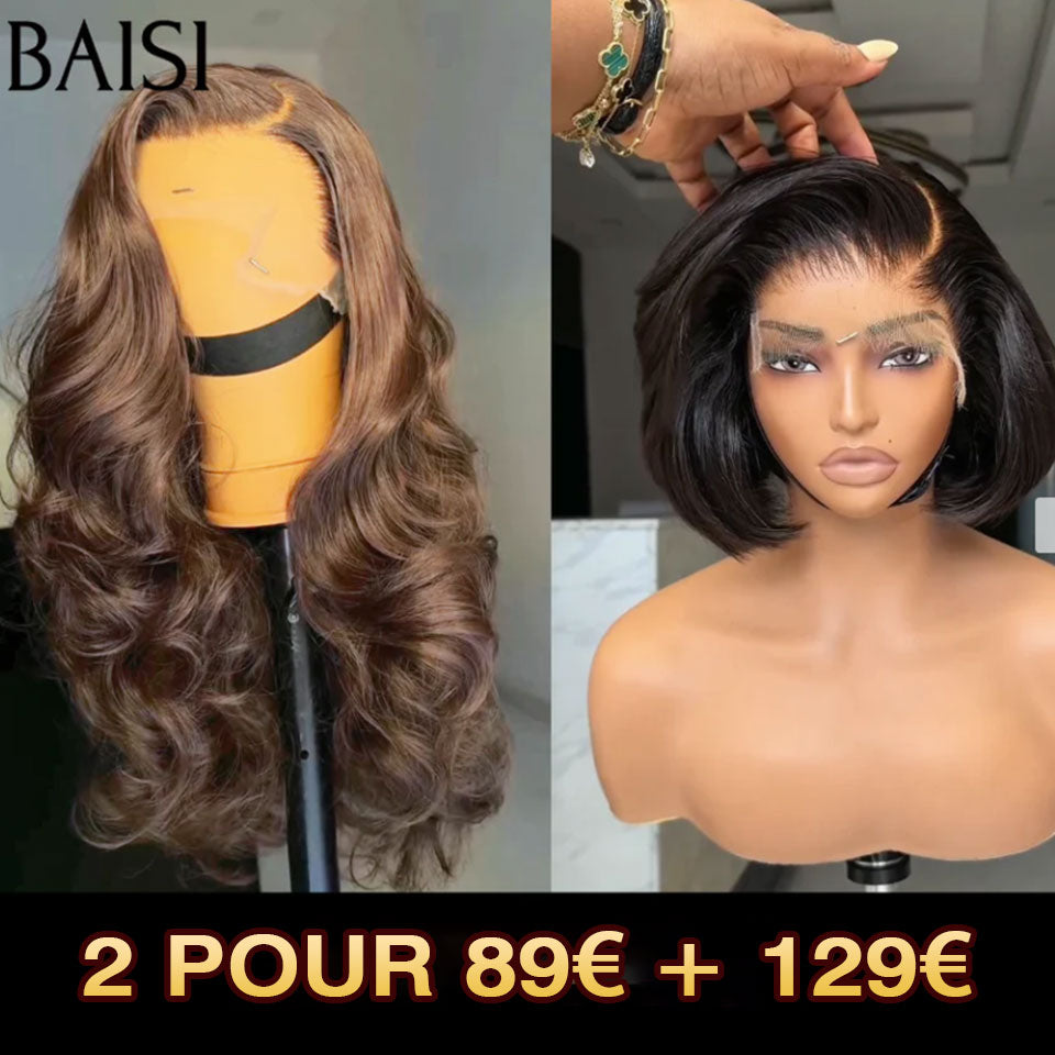 BAISI 2 Bonne Qualité 139€ pixie curl ou curly wave 12 pouce ou Bouclée Egg Wave 65€ Moitié Prix en couleur Marron Mixte Miel En 100% Cheveux Humains