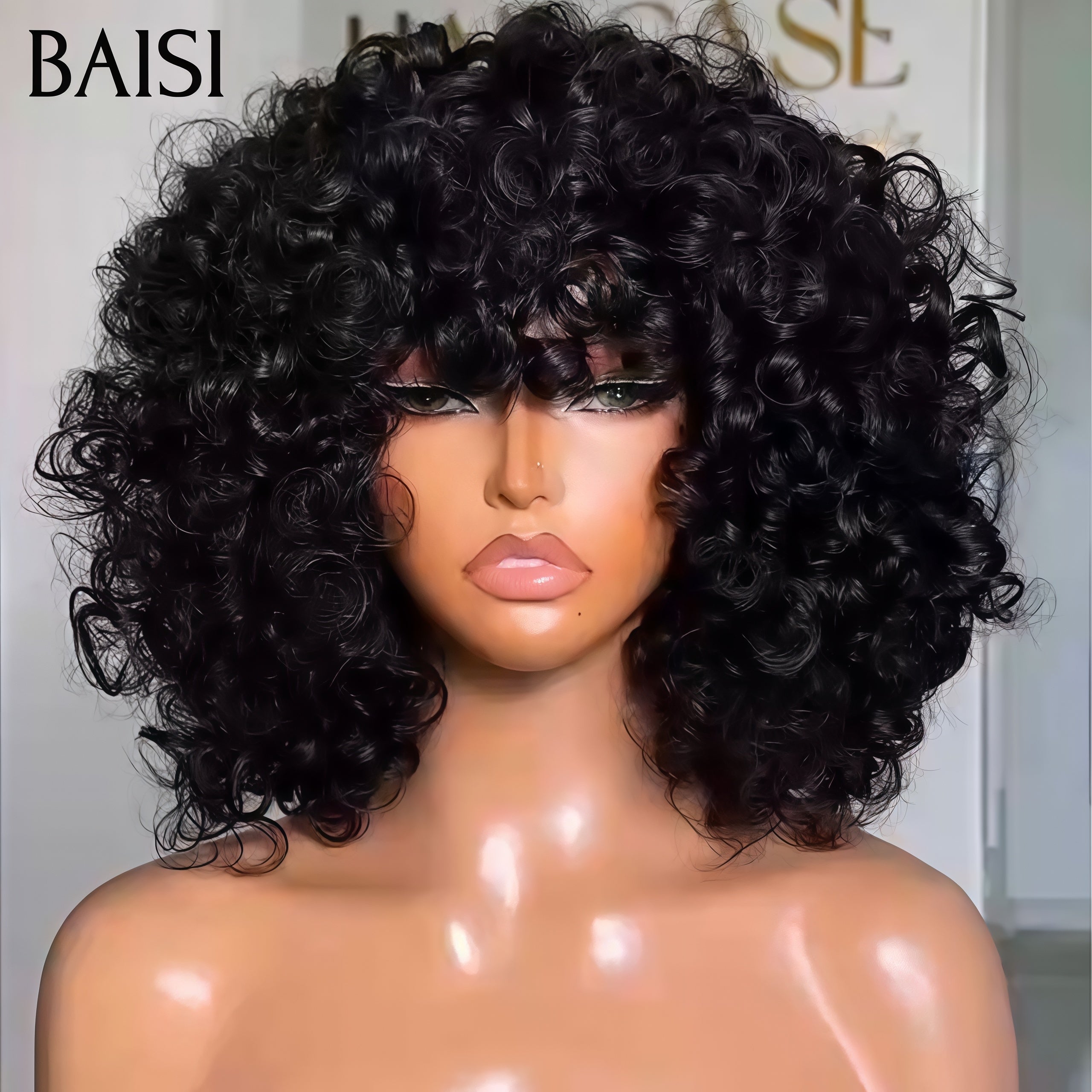BAISI 2 Perruques Bob egg wave avec Frange Fabriqué à la Machine en couleur marron et NOIR 12 Pouces 129€ 100% vrais cheveux humains