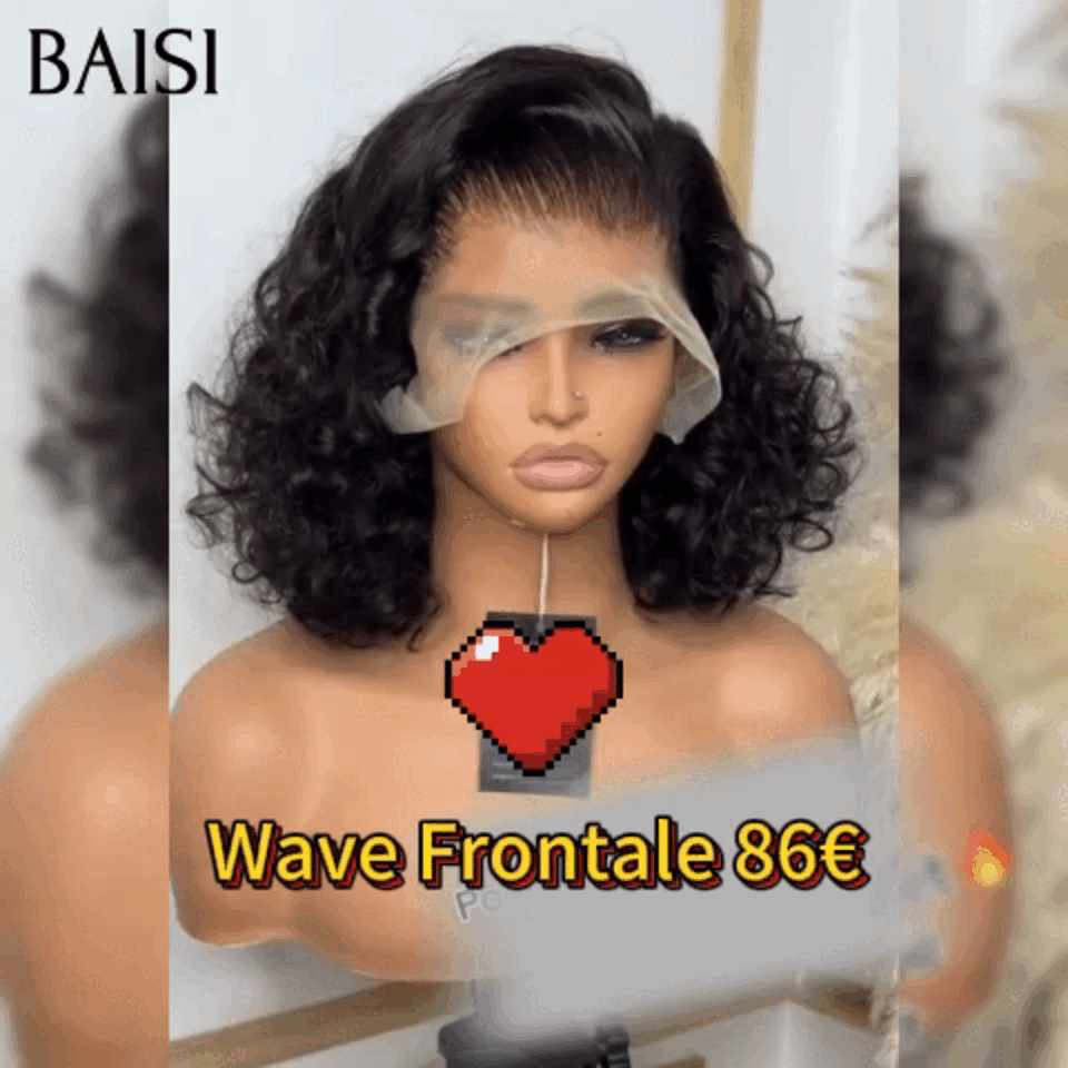 Parrucca frontale in pizzo 13x4 BAISI Onda profonda Castano chiaro in 100% veri capelli umani