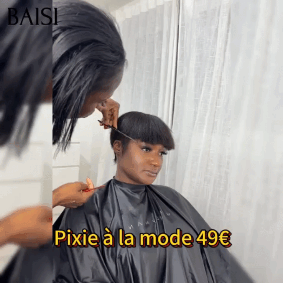 BAISI Perruque Lisse En couleur NATUREL Pixie à la mode 49€  en 100% Cheveux Humains #026 BS65
