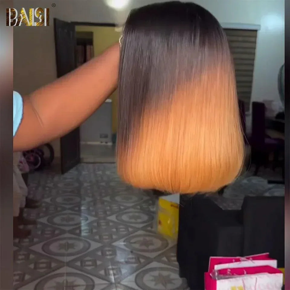 BAISI Big Promo 2x6 Lace Luxury Double Drawn BOB Parrucca diritta in colori misti 1b/4#/30# In capelli umani al 100% D