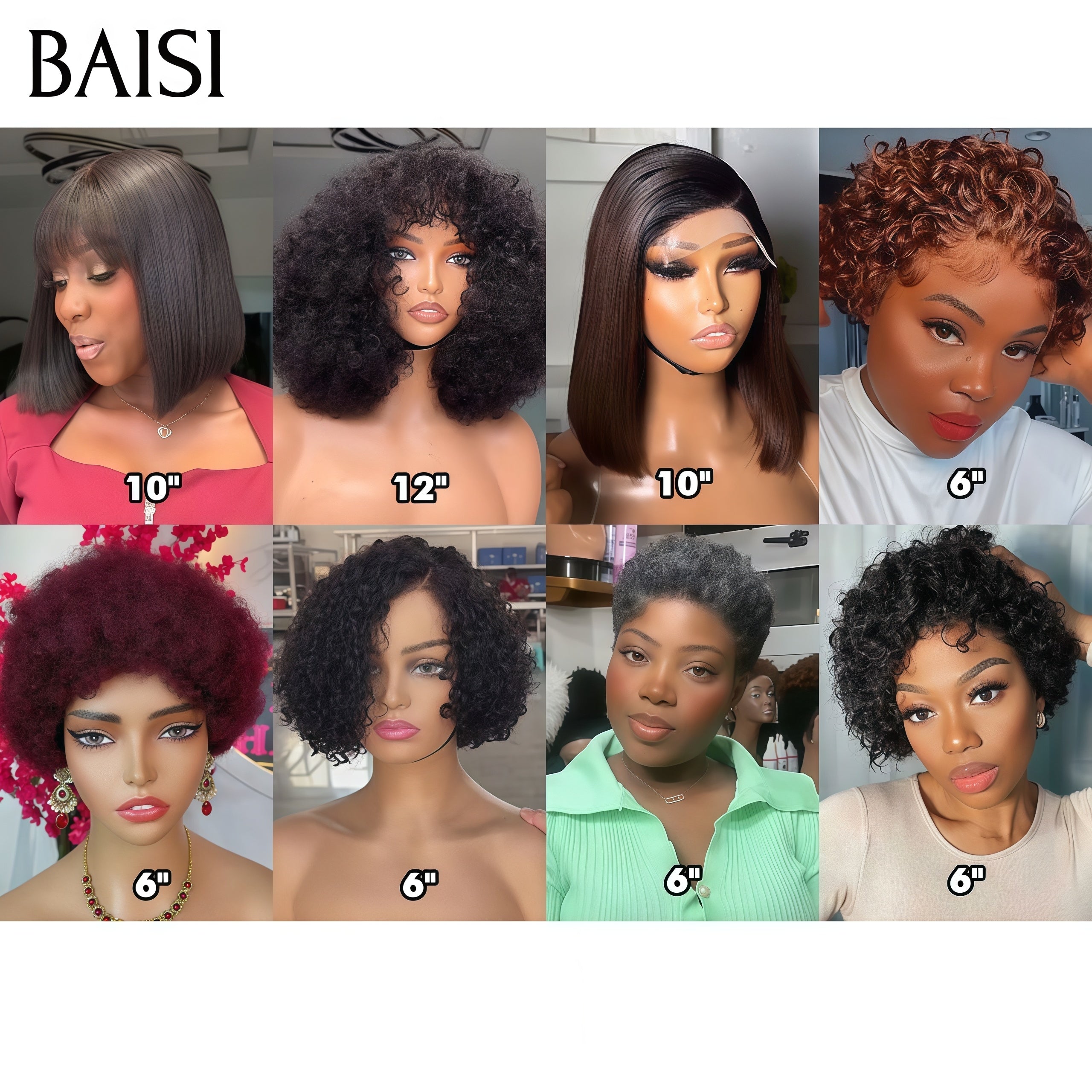 BAISI 1 Marron 99€ + 1 Noir 0€ 4x4 Lace Lisse 10 Pouces 1BT4# et blended human hair 20 Pouces ou 8 perruques Bob à moitié prix 259€ en France en 100% cheveux humains soldes sans retour
