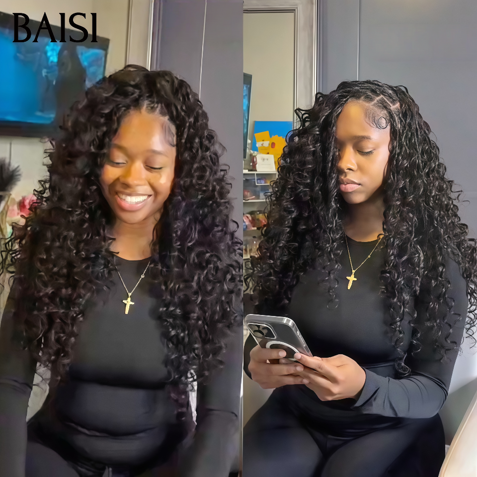 BAISI Tissages avec Crochet Hair Extensions de Cheveux Humain Prix à partir de 99€ Curly Double Tête Style  100% Corchet Invisible en 100% réel