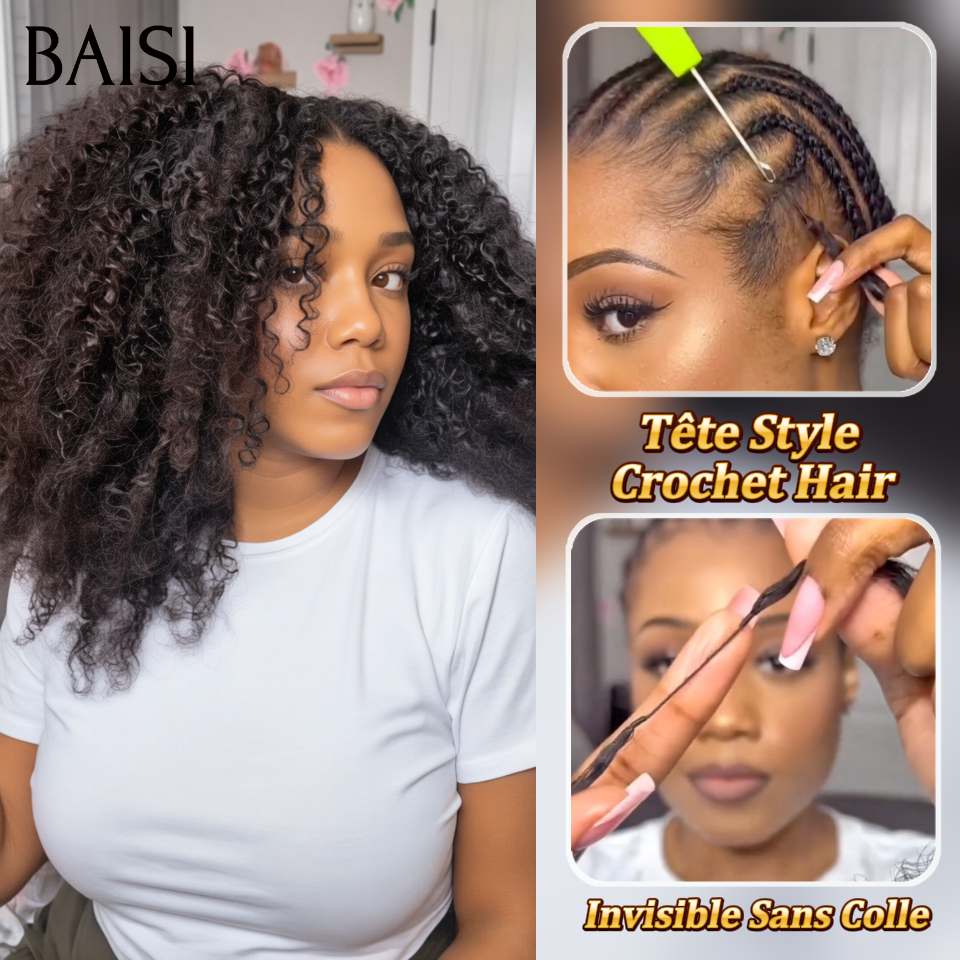 Nouvelles tendances 2026 Extensions de Cheveux Humain Plume Double Tête Style Crochet Hair Sans Colle Deep Wave 100% Naturel Invisible & Confort, Garantie 20 ans