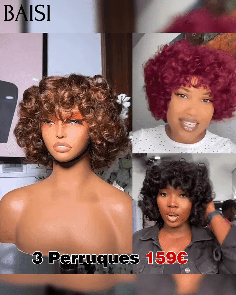 BAISI vente flash 3 perruques 159€ et 4 perruques 199€  en 100% vrais cheveux humains 199 euro FR38