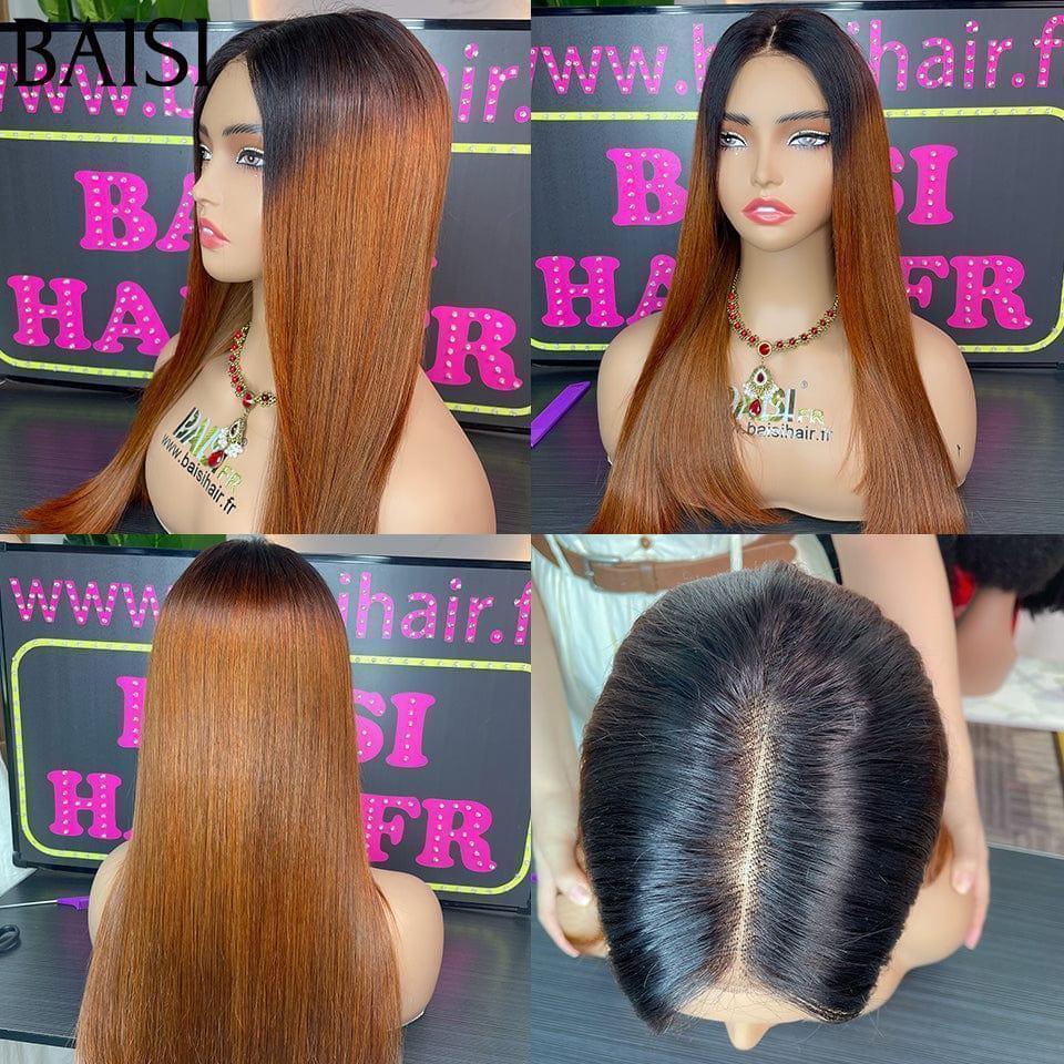 Parrucche di lusso BAISI 2X6 100% Vietnam Capelli lisci in colore Marrone e Nero 1BT30# Densità del 300%