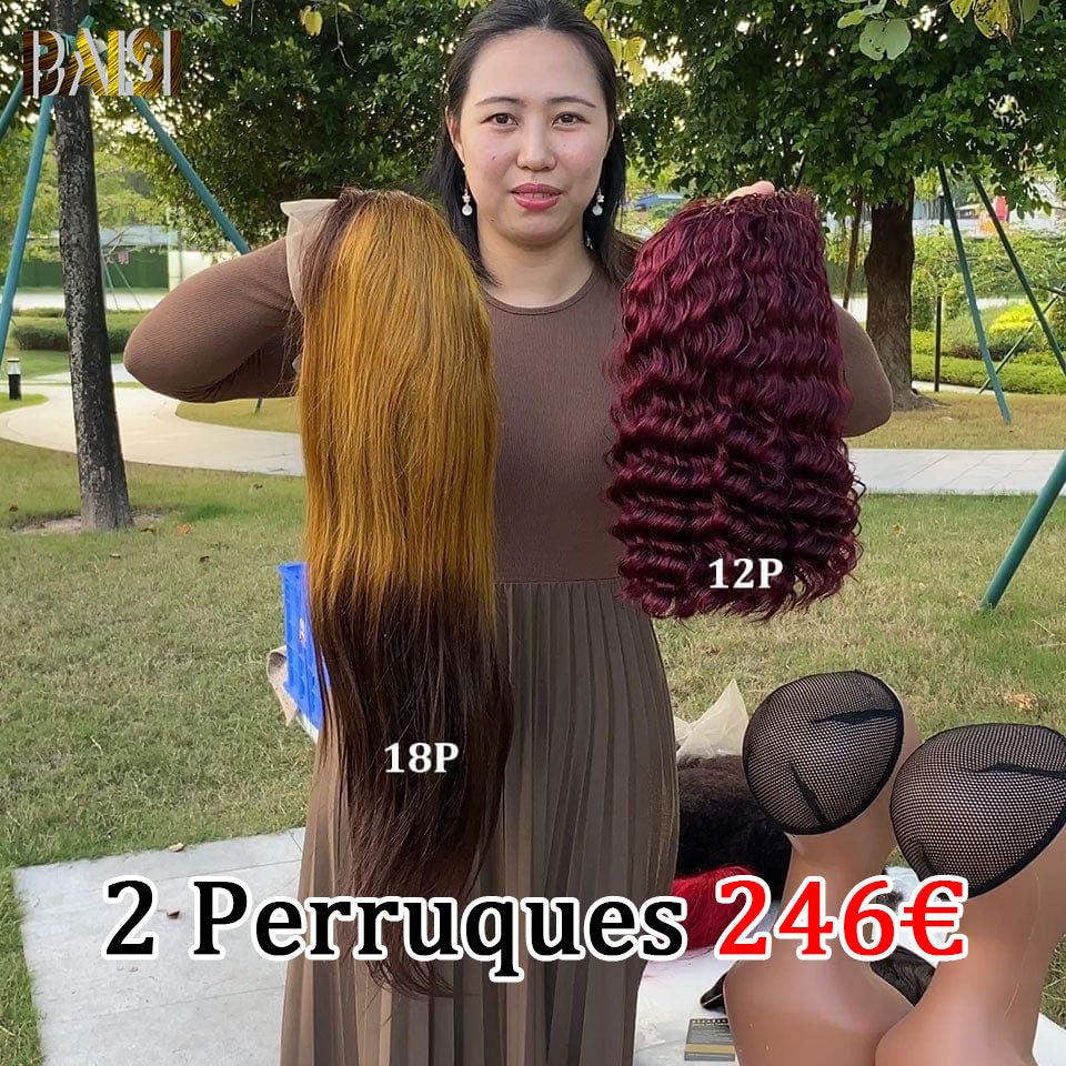 BAISI 2 Perucas = 55€ pixie sem cola Bordeaux e preto ou perucas frontais de 2 cores 246€ em 100% cabelo humano verdadeiro