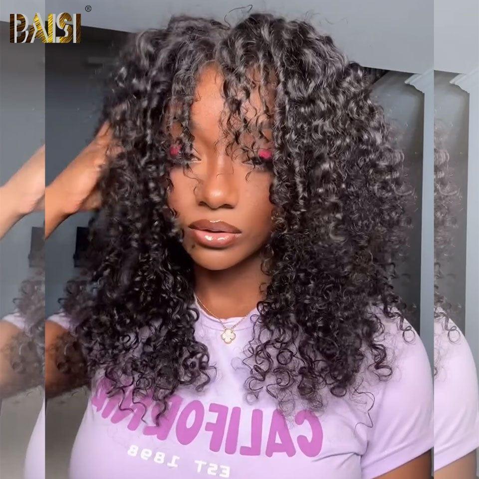 BAISI 360 lace Peruca Encaracolada TW Preta 18 Polegadas 178€ 300% alta densidade Em 100% cabelo humano Em grande promoção