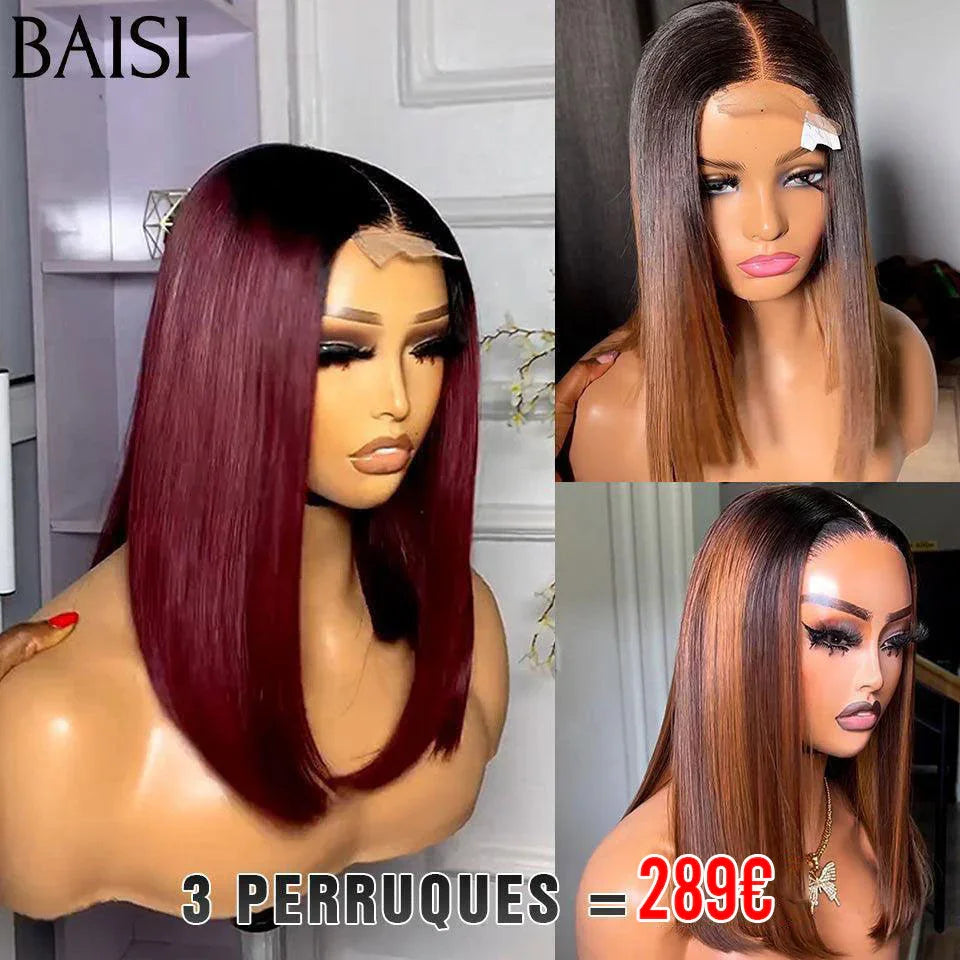 BAISI 3 Perruques 289€ 2X6 Lisse Bob 10 pouces vietnam hair