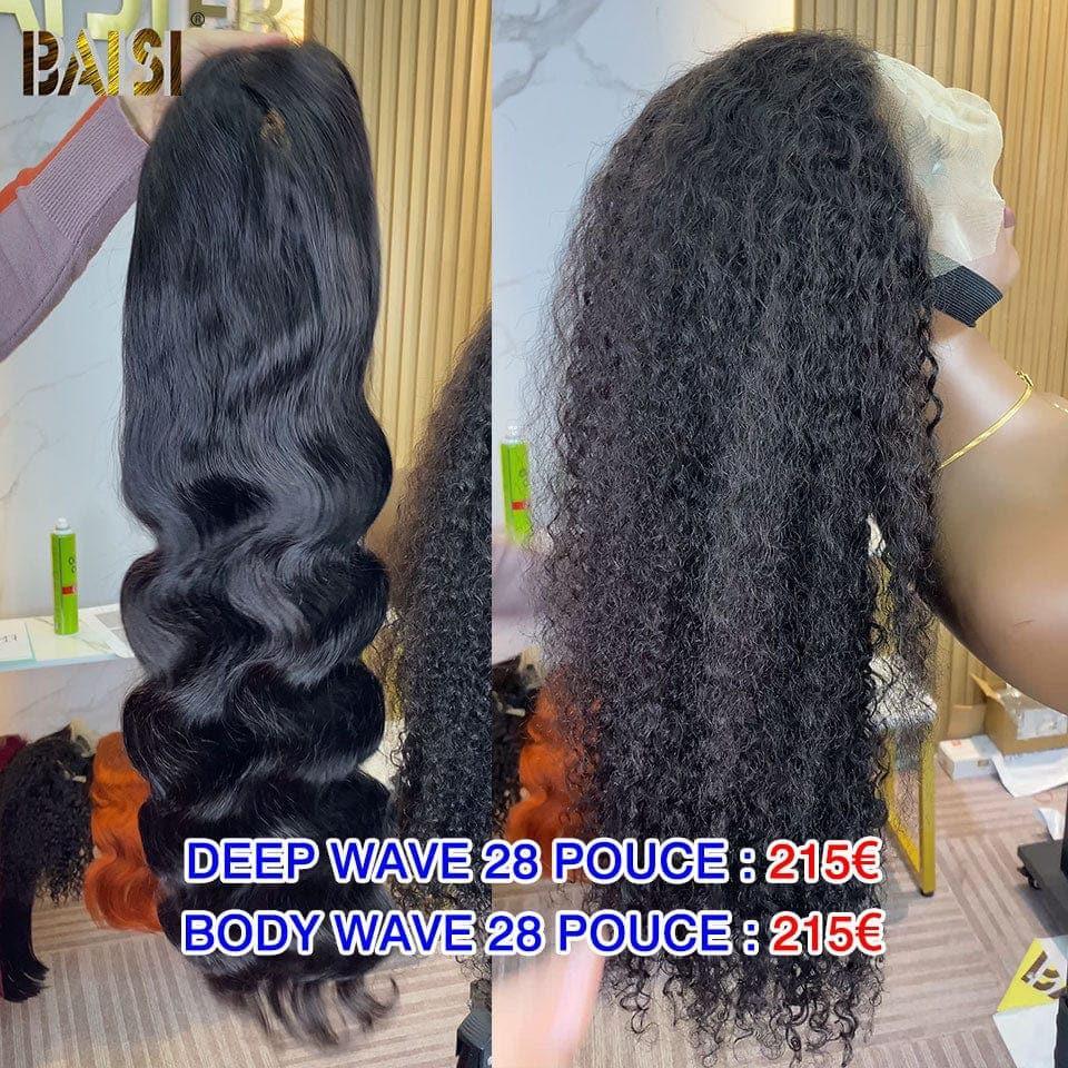 BAISI Acquista minimo 2 parrucche al prezzo di fabbrica Fornitore Frontal Parrucca Body Wave e Deep Wave in Nero o Marrone in 100% Capelli Umani