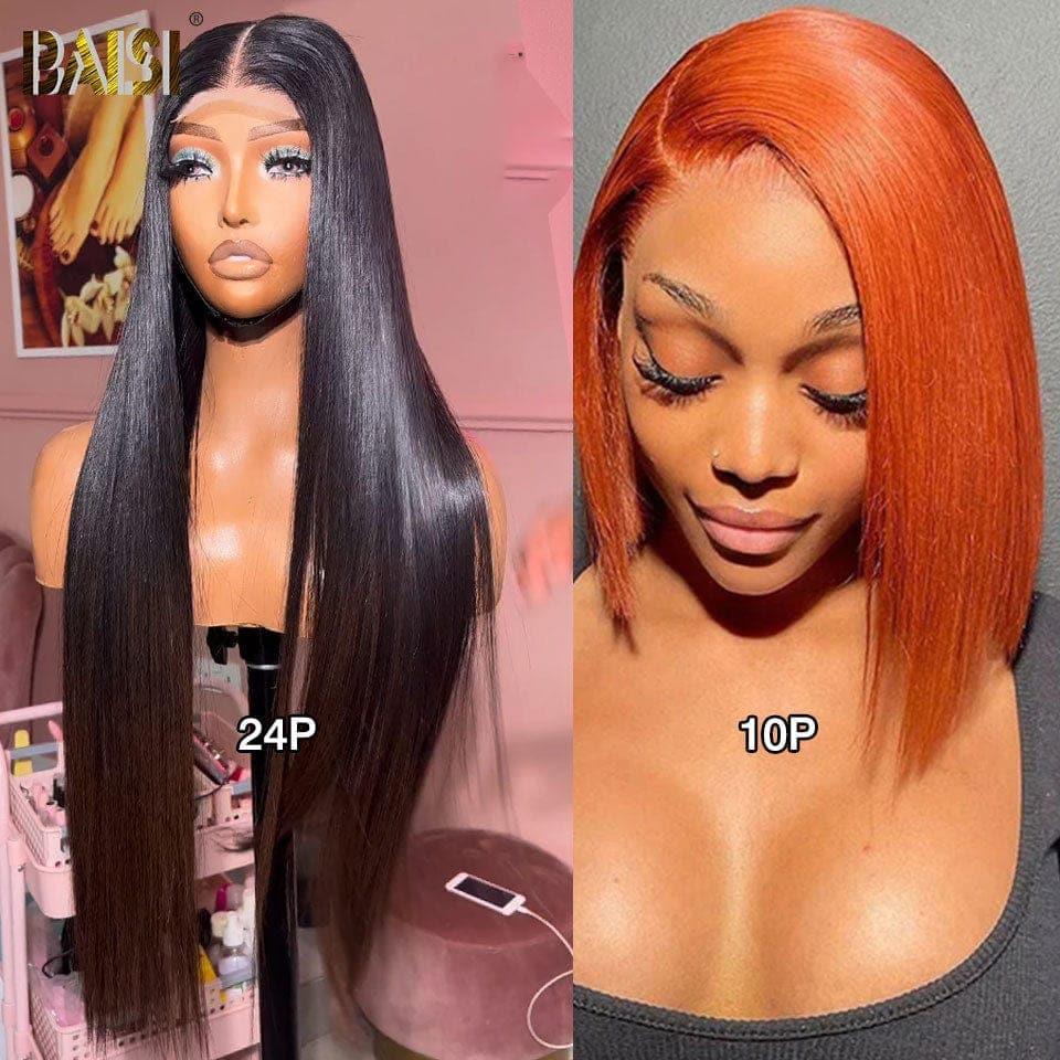 BAISI 2 parrucche 120€ 2X4 lace liscia con frangia e 4X4 lace closure Liscia 1BT4# 10 Pollici o Compra 1 + 1 Gratis = 240€ Parrucca in 100% veri capelli umani