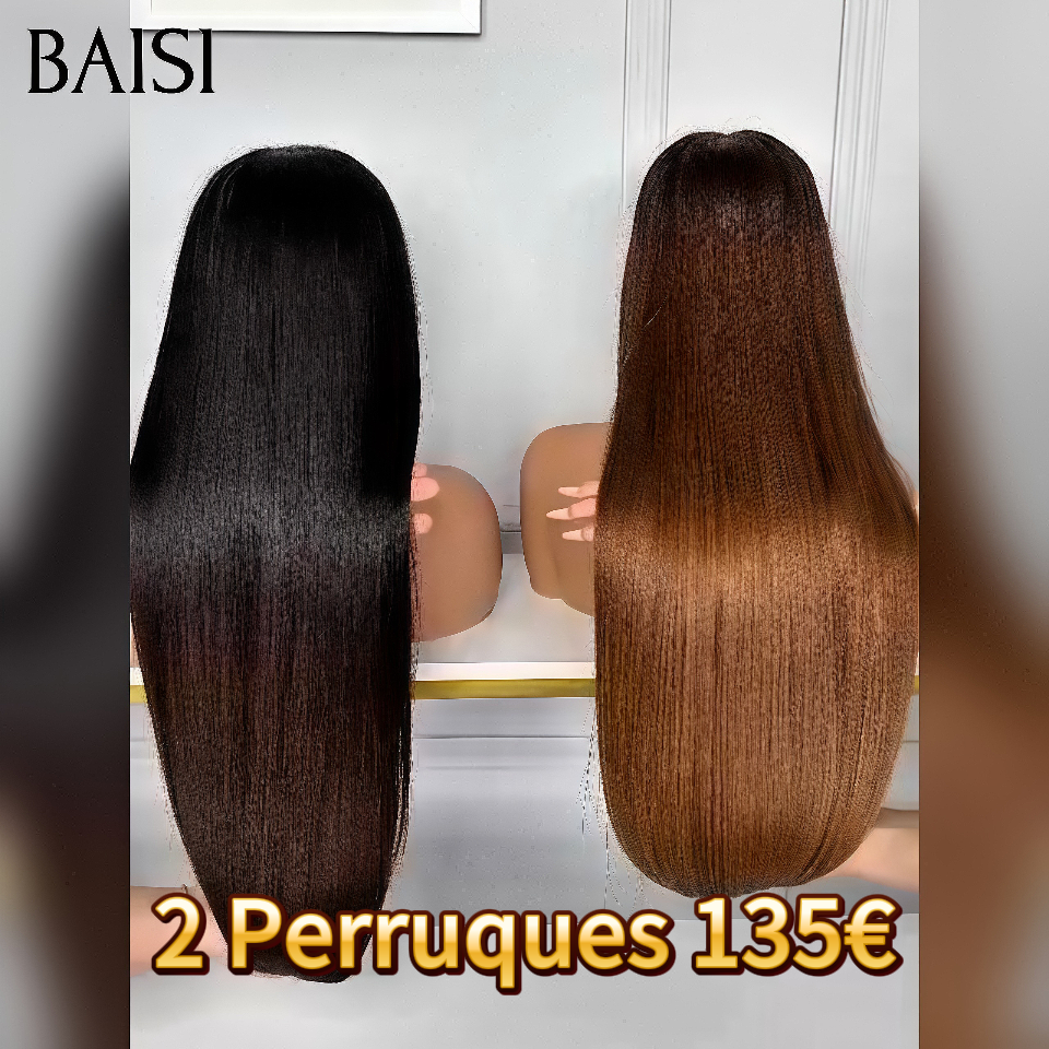 BAISI 2 Wigs 135€ 10 Inches 13x4 Lace Frontal Straight Brown 1BT4# and Honey 4T27# 100% Real Human Hair BS120
