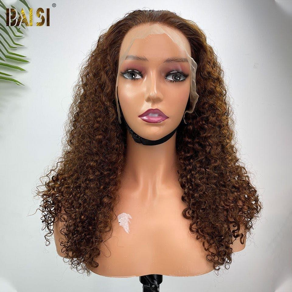 BAISI 13x4 Lace Frontal Curly Wig in color P4/30# in 100% Human Hair XY23028