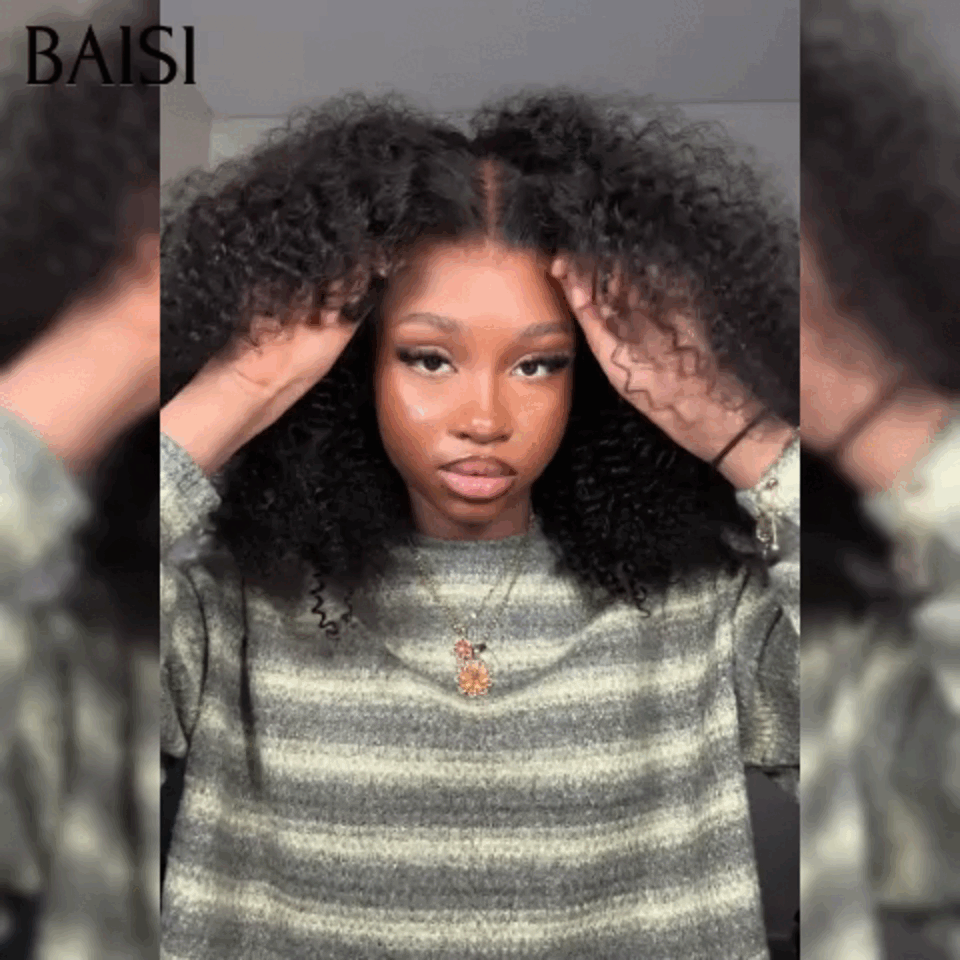 BAISI Parrucca frontale 13x4 Bob riccio in 100% veri capelli umani 8 pollici 99€ o 148€ 13X4 pizzo 16 pollici 300% alta densità personalizzata