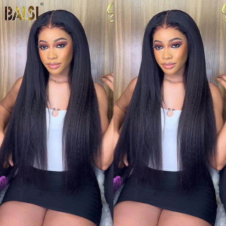 BAISI 2 Perruques Frontal 340€ Sans Colle Facile à Porter en 100% vrais cheveux humains Lace déjà couper