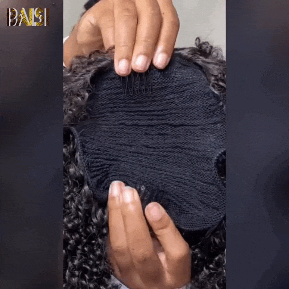 BAISI mezza parrucca coda di cavallo extension chignon 14 pollici € 129 In colore nero KINKY CURLY in capelli umani al 100% BS120