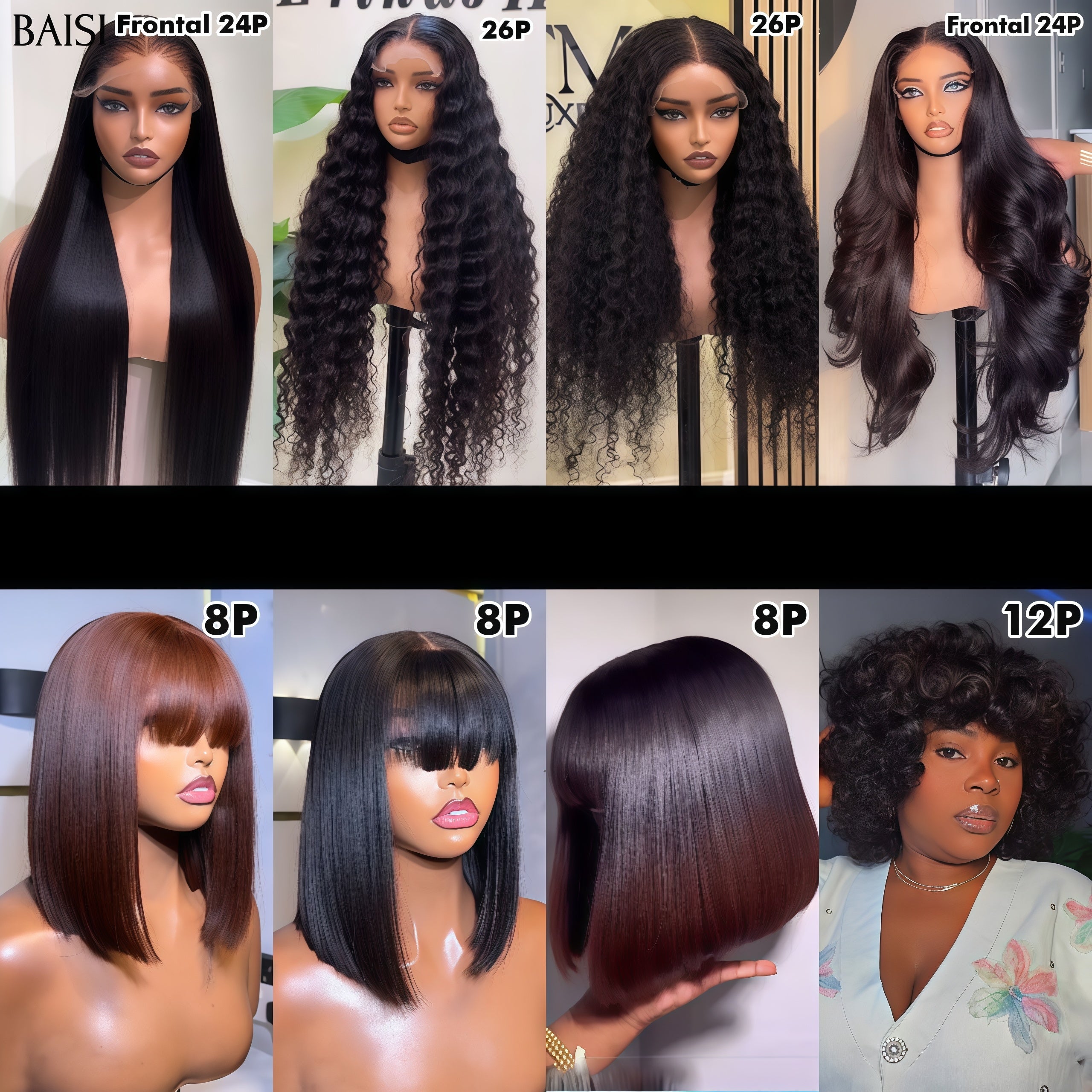 BAISI 8 Perruques en France 799€ en 100% vrais cheveux humains
