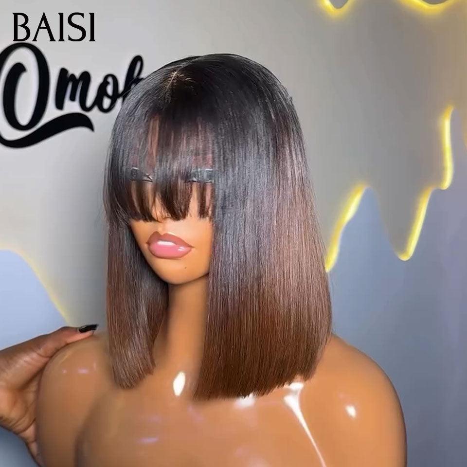 BAISI 3 perruques au choix 199€ 100% vietnam hair ajouter un par un dans le panier prix d'usine fournisseur en France TVA 0€ 48H arrivé 2X6 lace Lisse bob 8 Pouces 9 couleurs différentes  (Pas Besoins De Code)