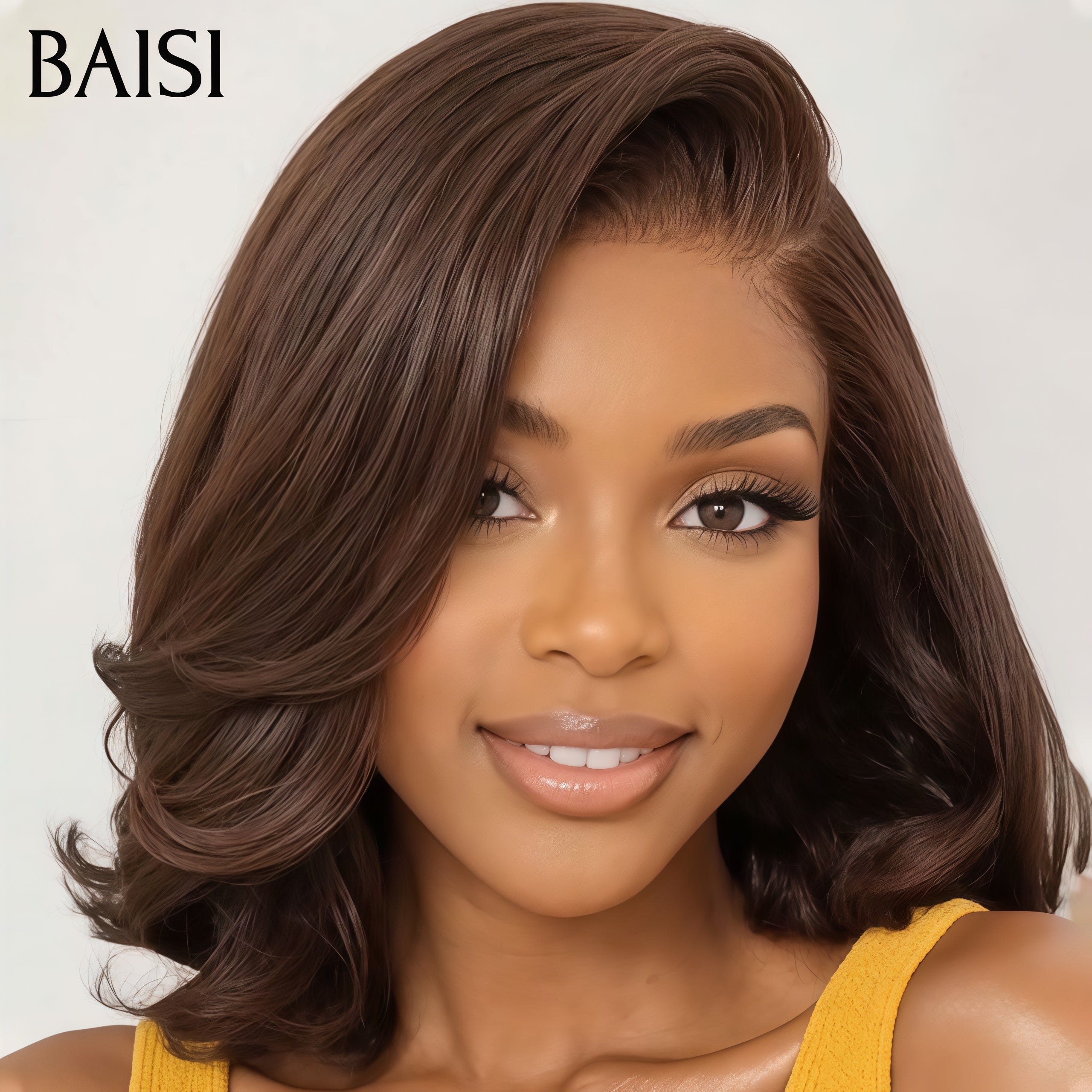 BAISI HAIR FR  2 Bonne Qualité 239€ perruques top recommandées ou 2 Perruques 109€ moitié prix 2x4 lace Lisse avec Frange 8 Pouces et 4x4 Lisse 10 Pouces en 100% Cheveux Humains mp50