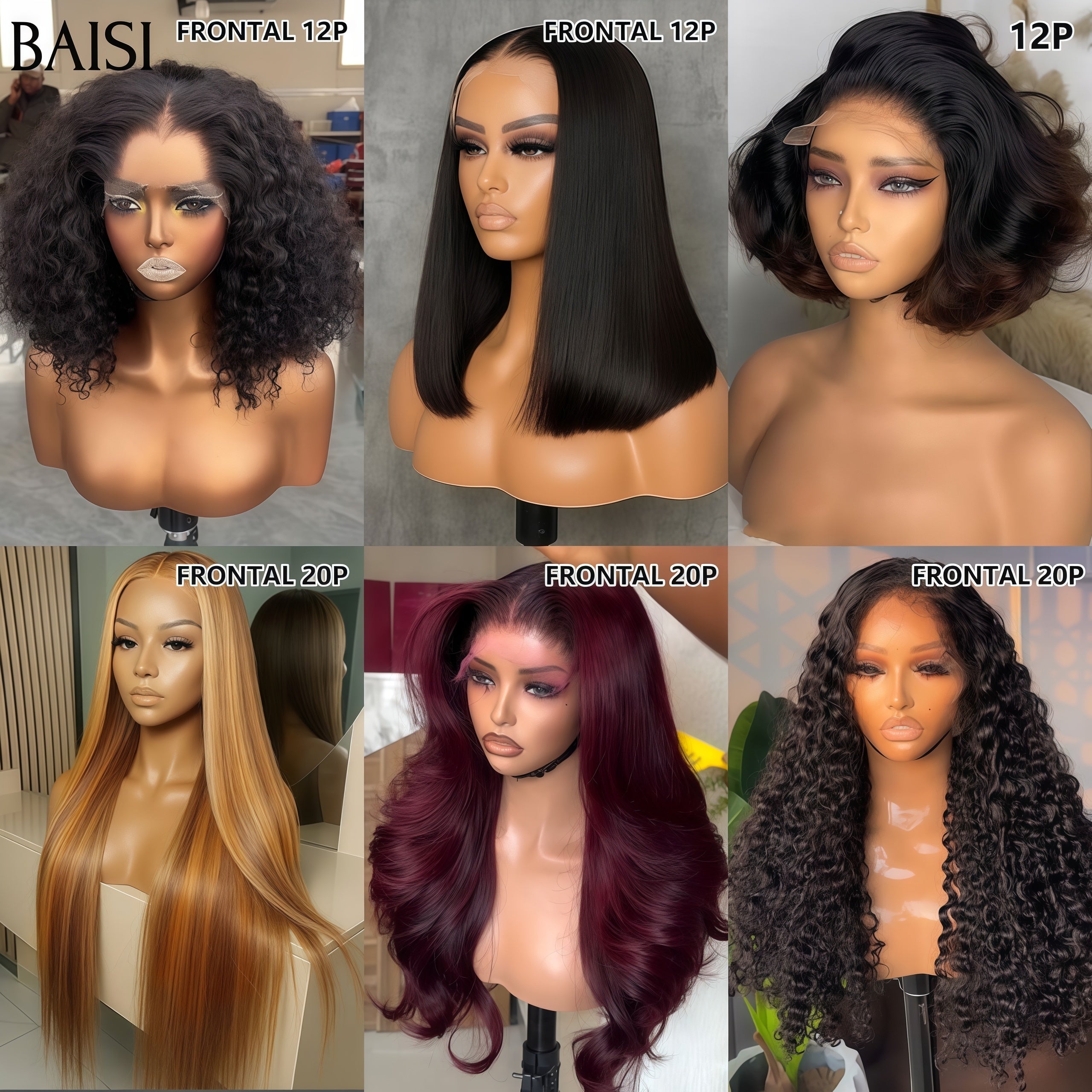 BAISI 6 Perucas 439€ preço promocional em 100% cabelo humano verdadeiro