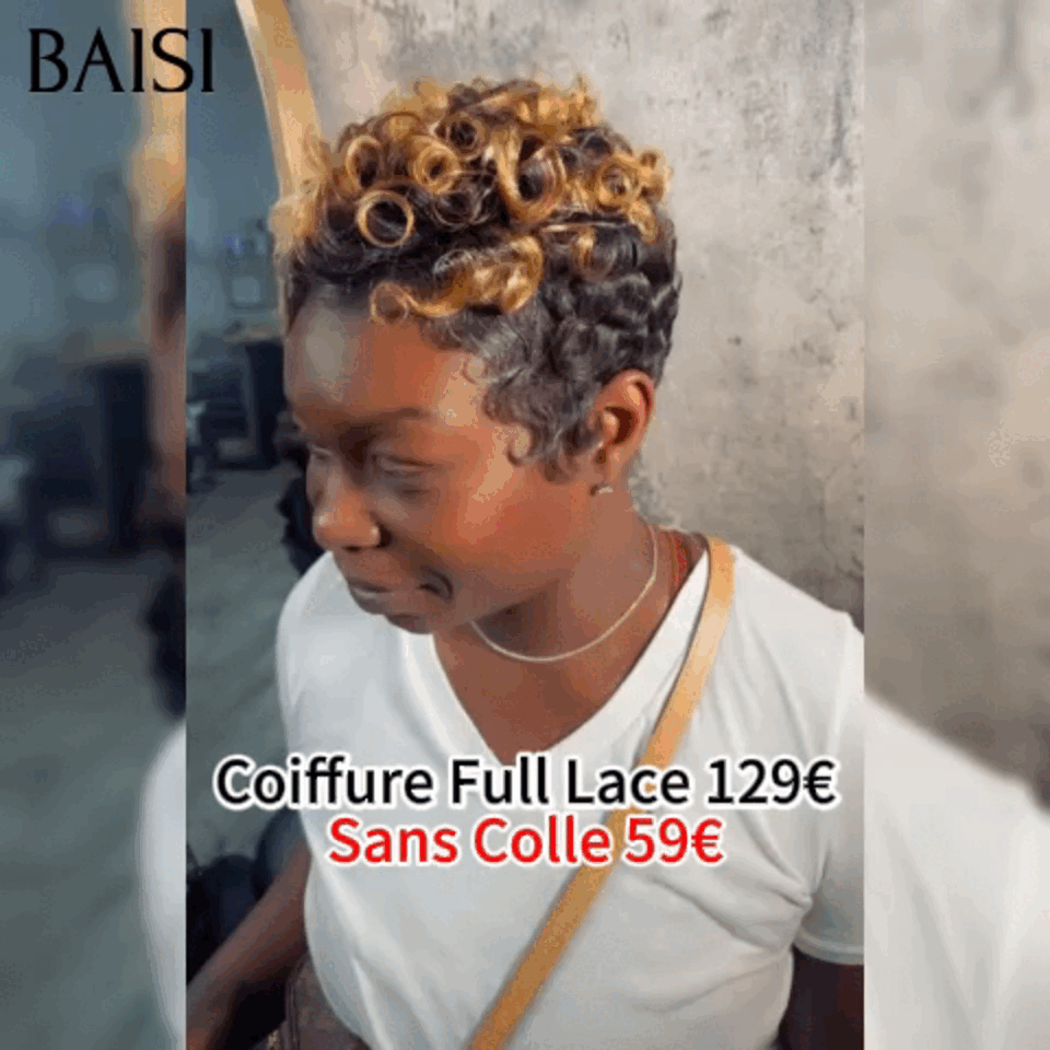BAISI Perruque Full Lace 100% Cheveux Naturels Perruque Ondulée Coupe Coiffure Full Lace 129€  Finger Wave petite coupe Personnalisation des couleurs en 100% cheveux humains