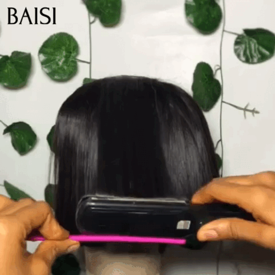 BAISI Dernière pièce 4X4 Lisse BOB 8 Pouces NOIR 59€ en 100% Cheveux Humains