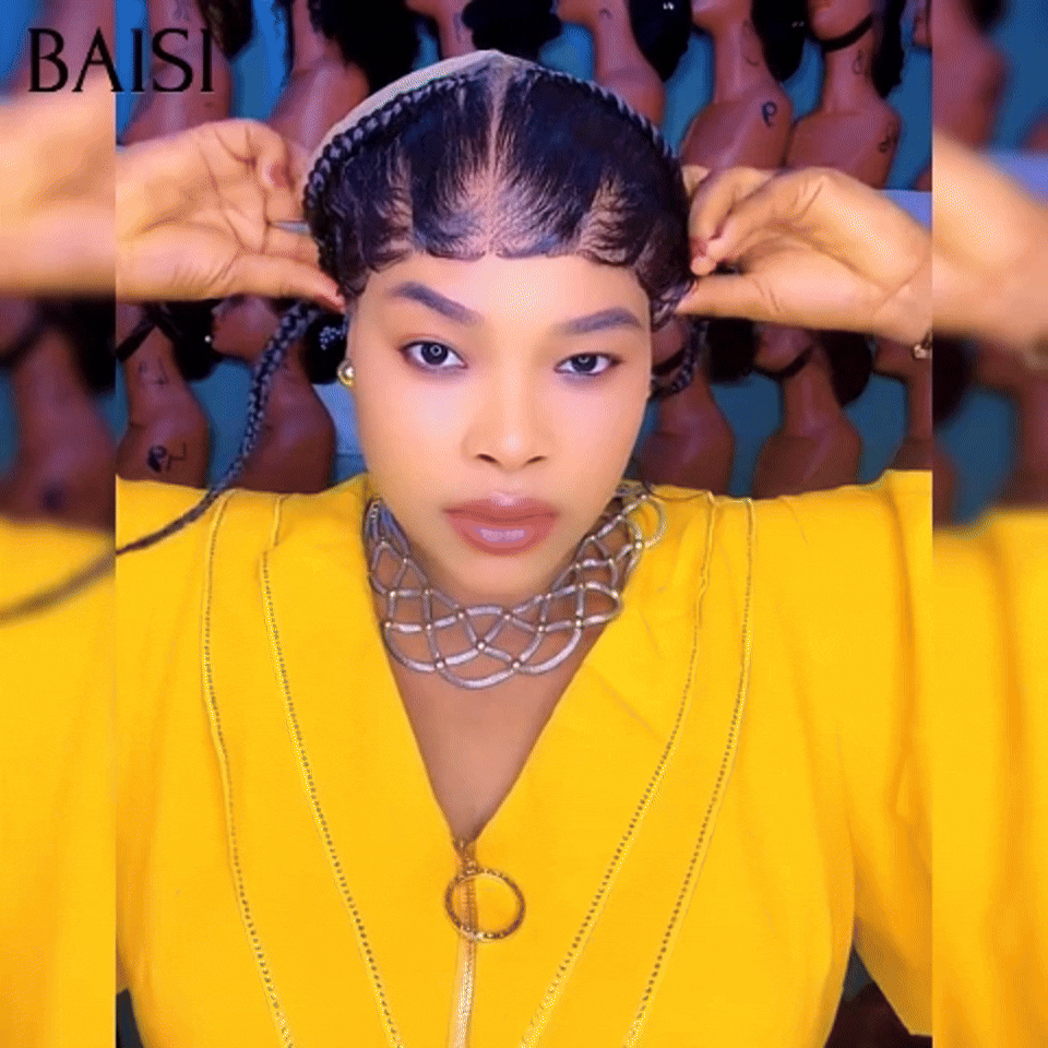 BAISI  100% comme la video 55€  Grande lace frontale avec natte prête à porter sans colle simple et efficace résultat beau et naturel