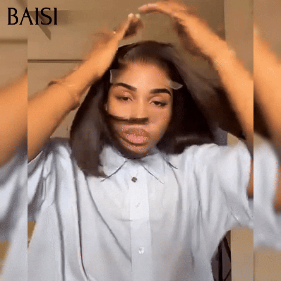 BAISI 20 pouce 139€ prix recommandé lace frontal Body wave ou Bob Perruque Lisse 4x4 Straight Bob 8 Poucess 66€ moitié prix En 100% Cheveux Humains mp50